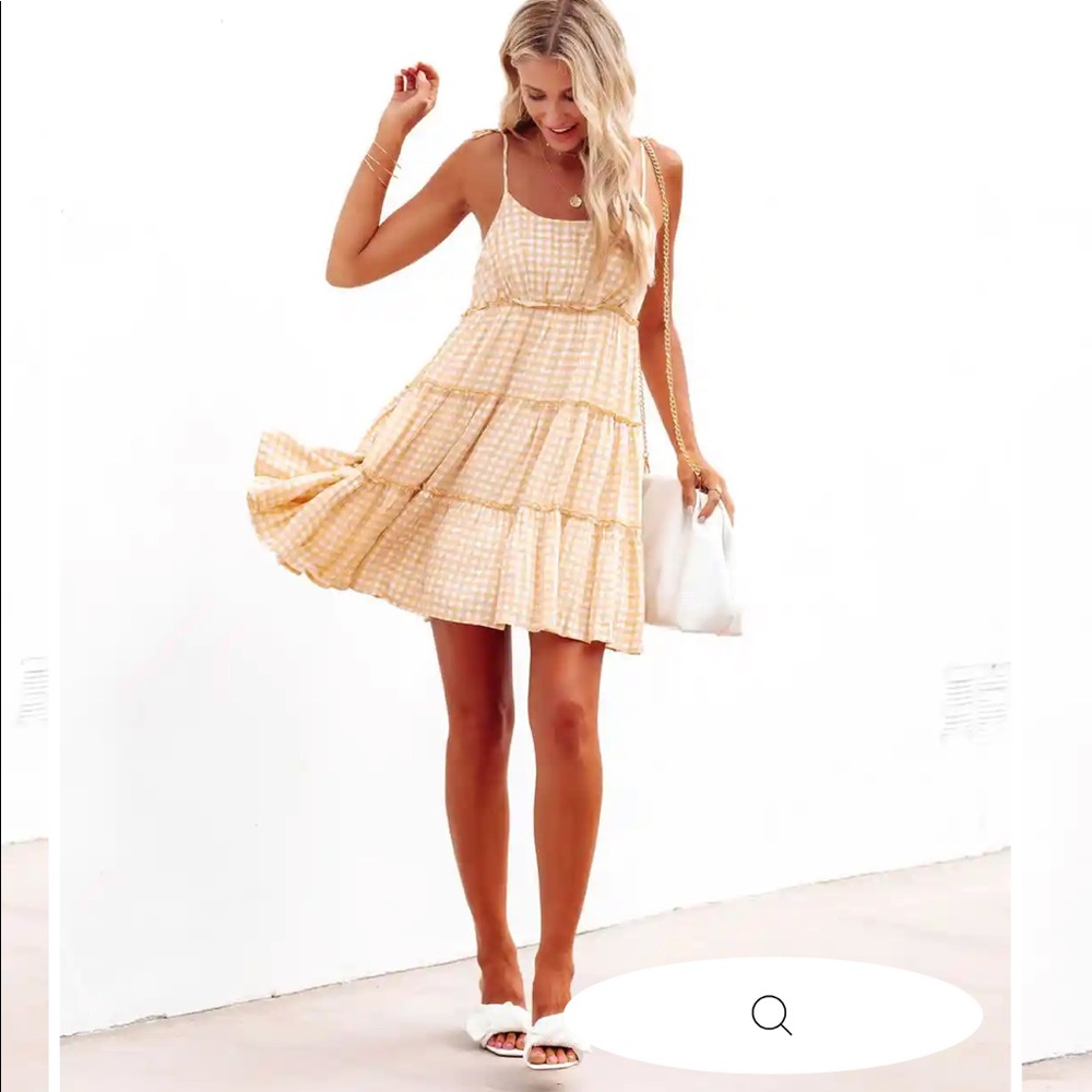 Vici Abbot Gingham Tie Mini Dress